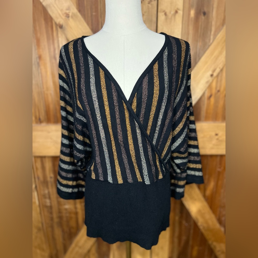 Lane Bryant Women’s Metallic Doleman Sleeve Sweater Size 14/16